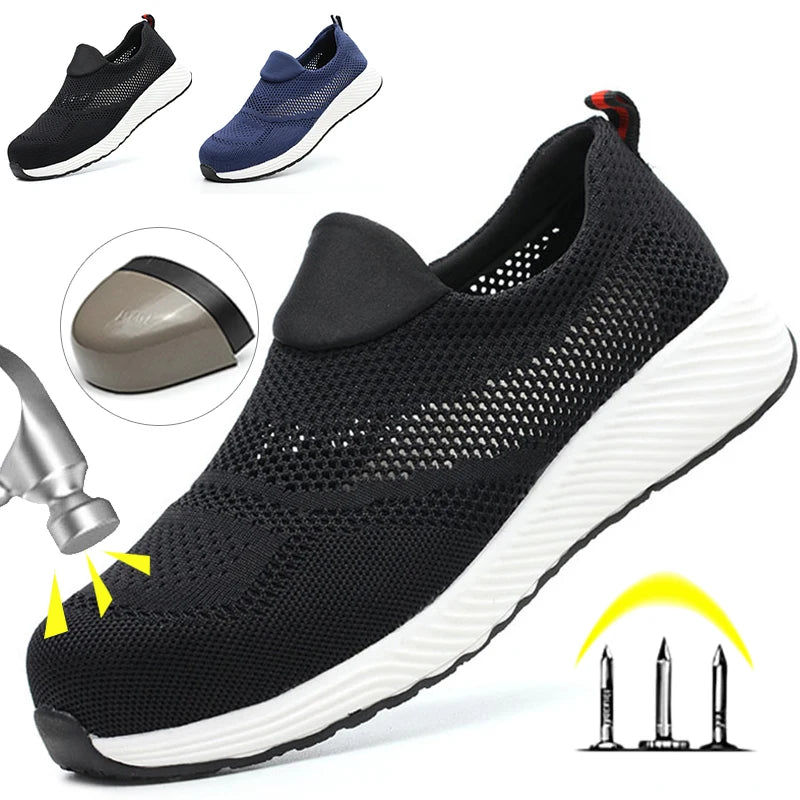 Indestructible Mining Boots Steel Toe Safety Shoes Men Lightweight Work Shoes Sneakers Anti-smash Anti-Puncture Functional shoes